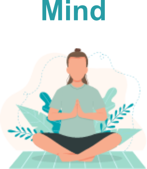 Cartoon of person meditating